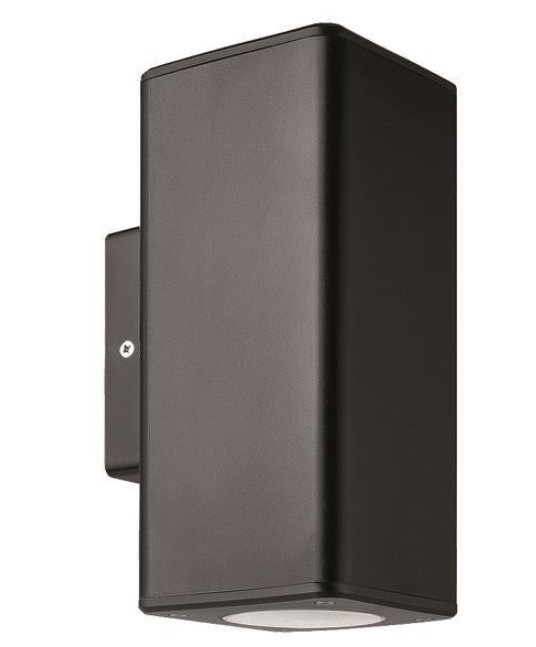 Himalia Long Wall Light Vierkant UP-DOWN  GU10 Zwart
