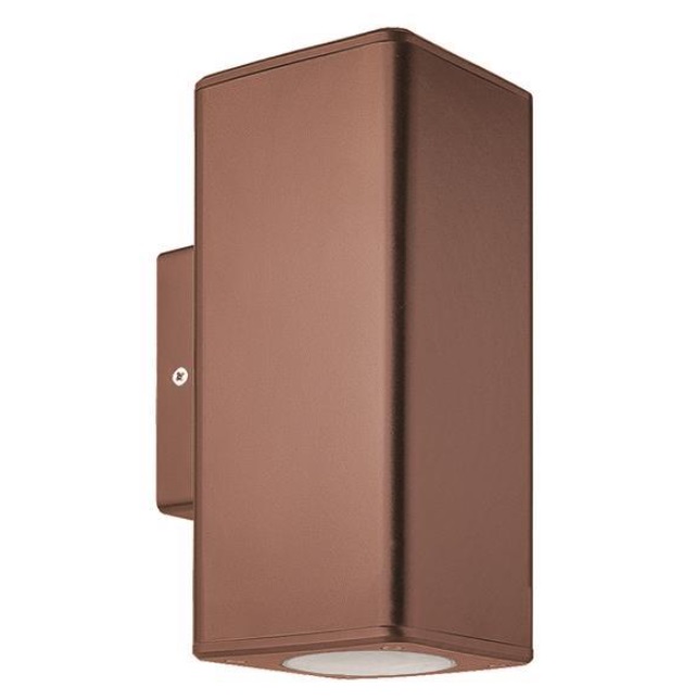 Himalia Long Wall Light Vierkant UP-DOWN  GU10 Antiek Koper