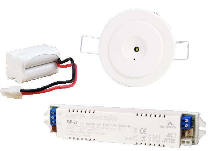 LED Inbouwspot KIT-77/84 Nood met LiFePO4  10 jarige batterij